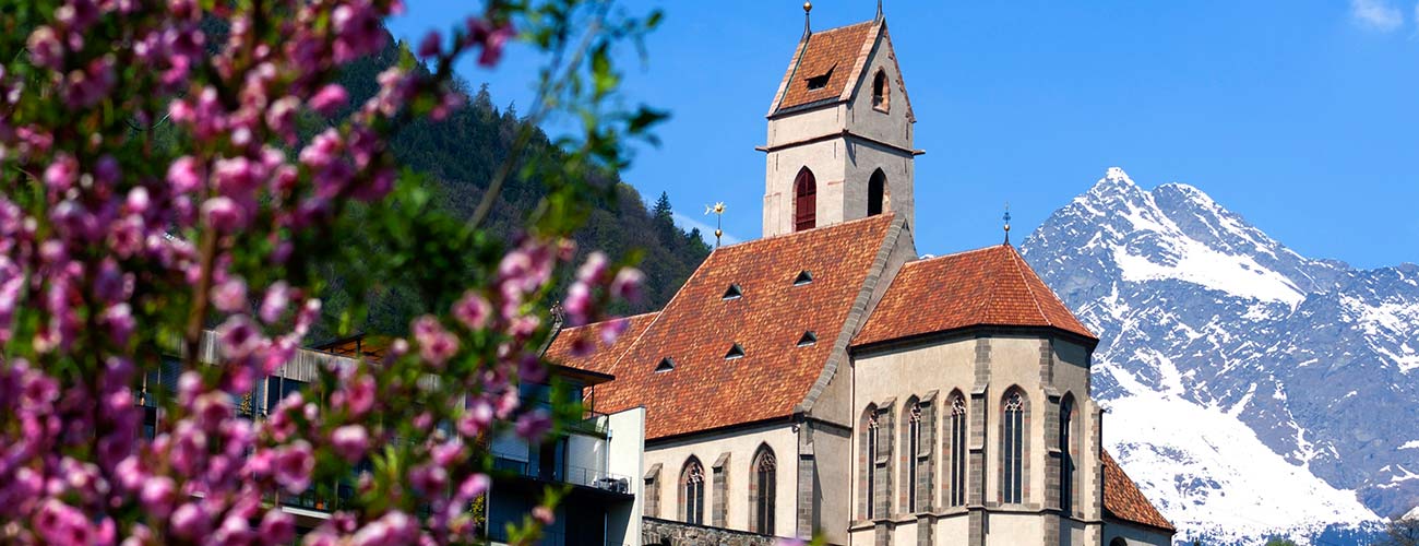 The church of Marling in the spring